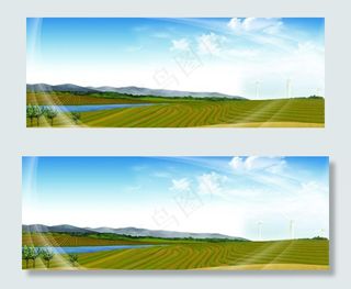 农业农田清新背景banner图片