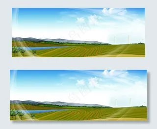 农业农田清新背景banner图片