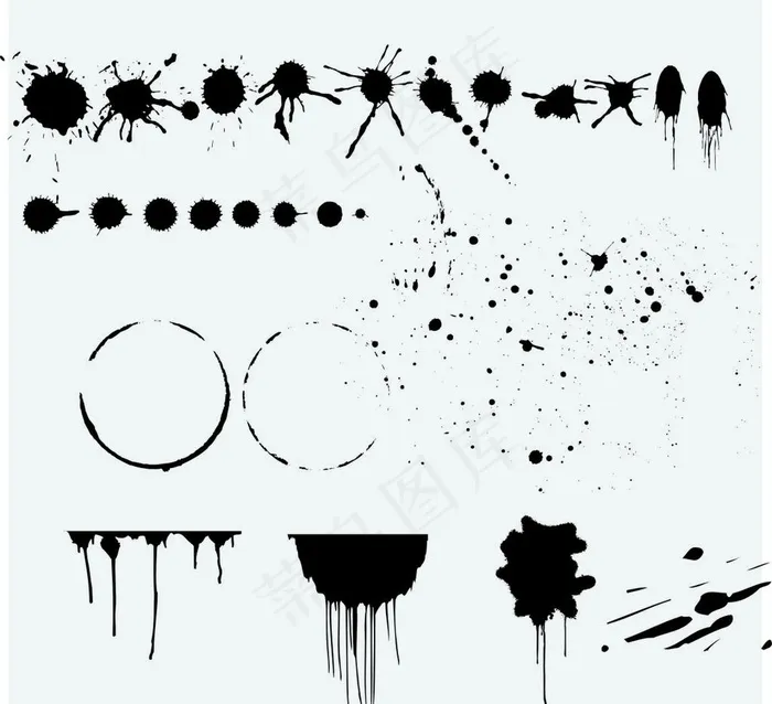 喷溅墨迹图片cdr矢量模版下载