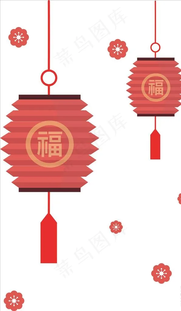 灯笼挂饰花花图片cdr矢量模版下载