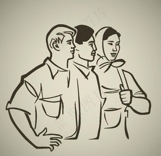 站一排的人好兄弟卡通素材图片