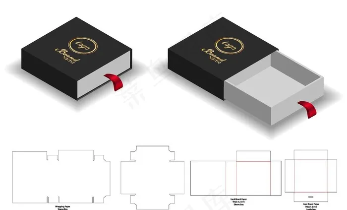 包装展开图图片eps,ai矢量模版下载