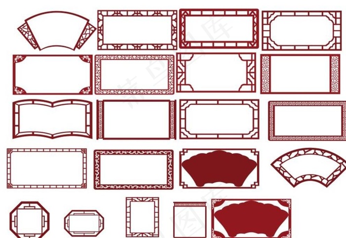 中国风矢量边框图片cdr矢量模版下载