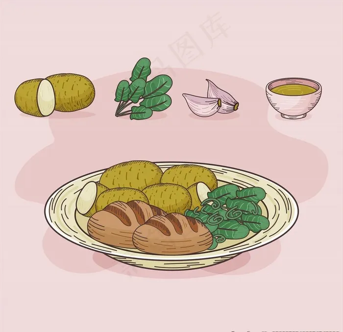 矢量厨房蔬菜食物素材图片