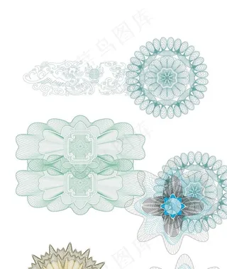 花朵形状证书防伪纹模板图片