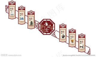 红色中国风廉政楼道文化墙图片