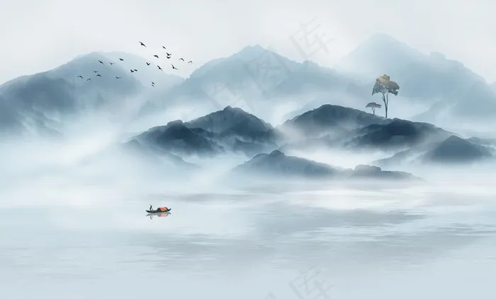 中式山水图片(10205X6463(DPI:72))psd模版下载