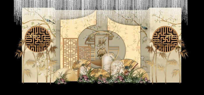 香槟色婚礼图片(7087X3543(DPI:300))psd模版下载