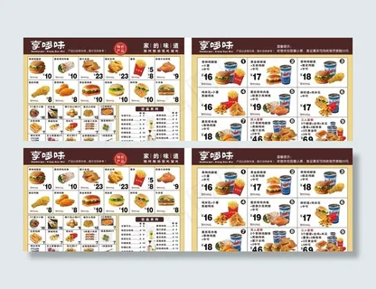 炸鸡汉堡菜单图片