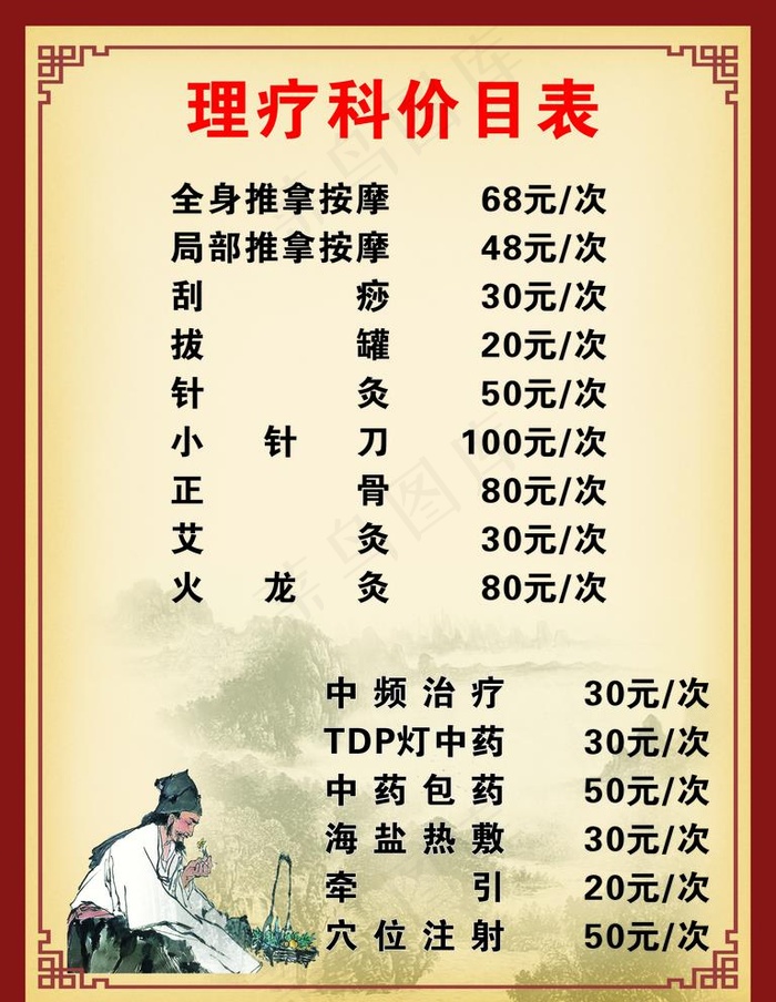 中医理疗图片cdr矢量模版下载
