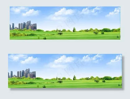 绿色天空背景城市背景图片 绿色天空背景城市背景图片