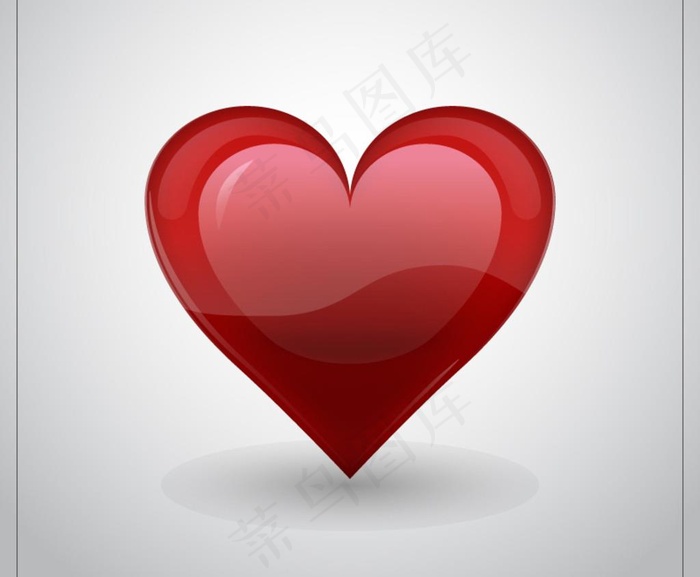 红色质感爱心设计矢量素材图片