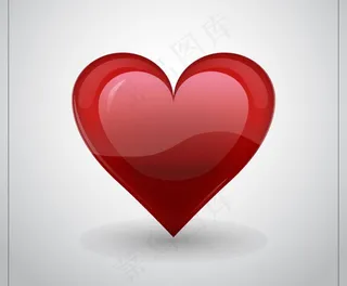 红色质感爱心设计矢量素材图片
