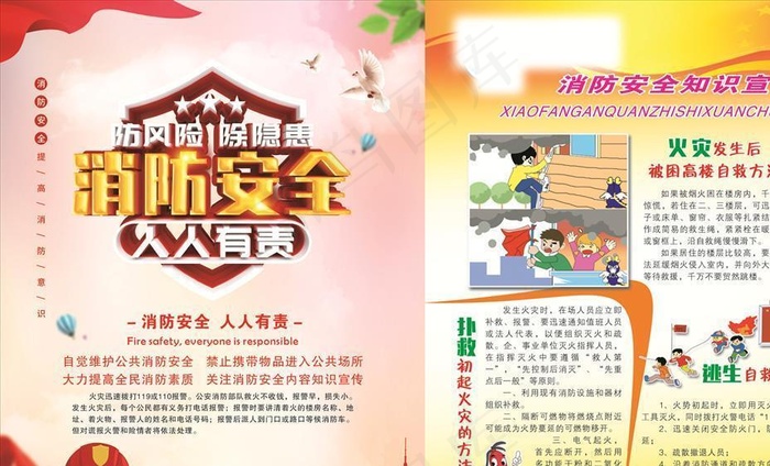 消防安全图片cdr矢量模版下载