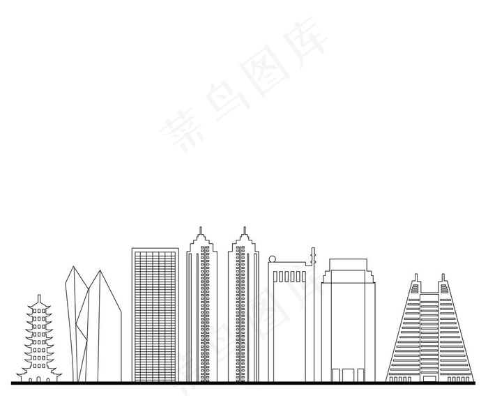 张家港城市剪影图片ai矢量模版下载