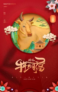 牛年海报图片