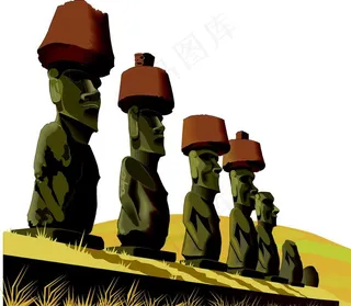 复活节岛巨人石像图片