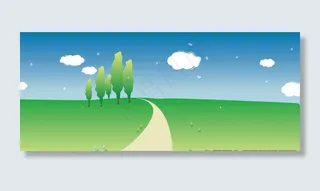 田园小路蓝天白云乡村小路图片