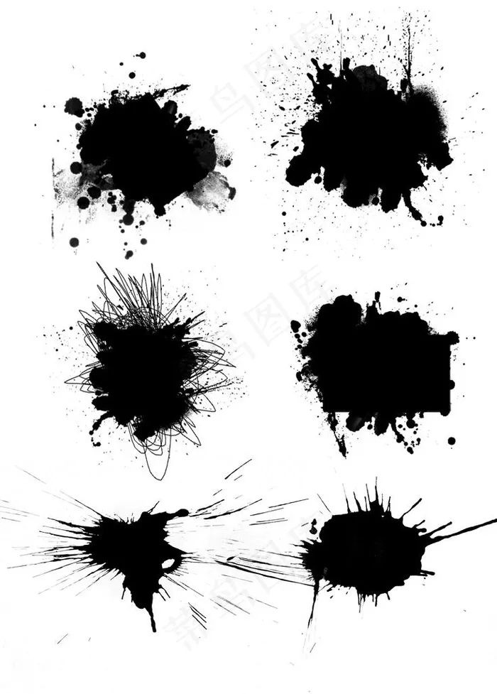 墨水图片psd模版下载