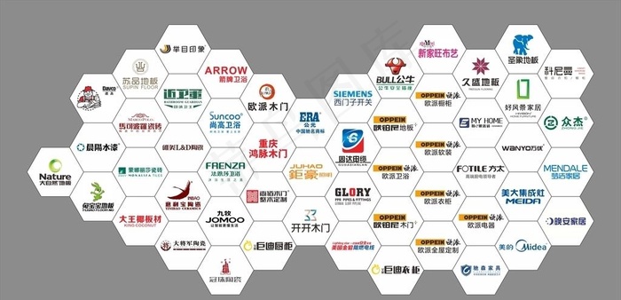 装修品牌LOGO文化墙图片