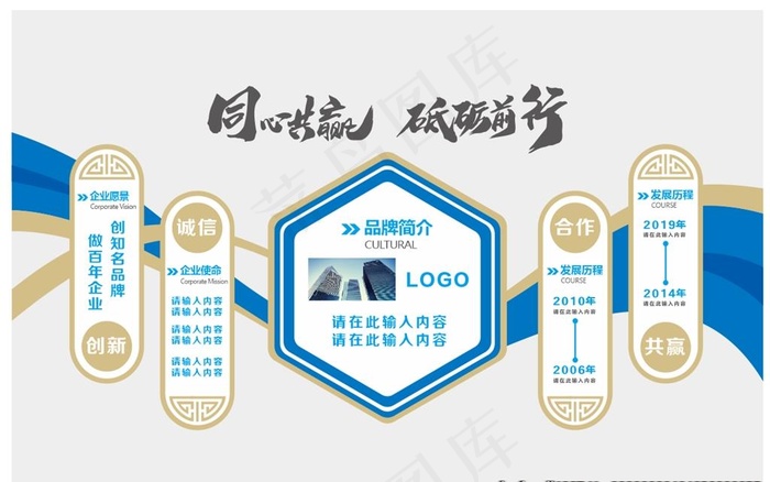 企业文化墙图片cdr矢量模版下载