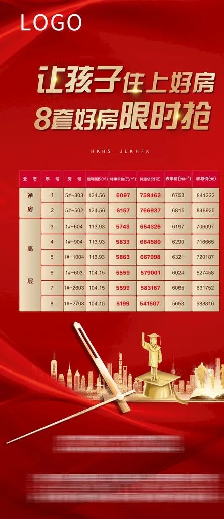 地产 红色  微信稿 学府书香图片(2667X5750(DPI:300))psd模版下载