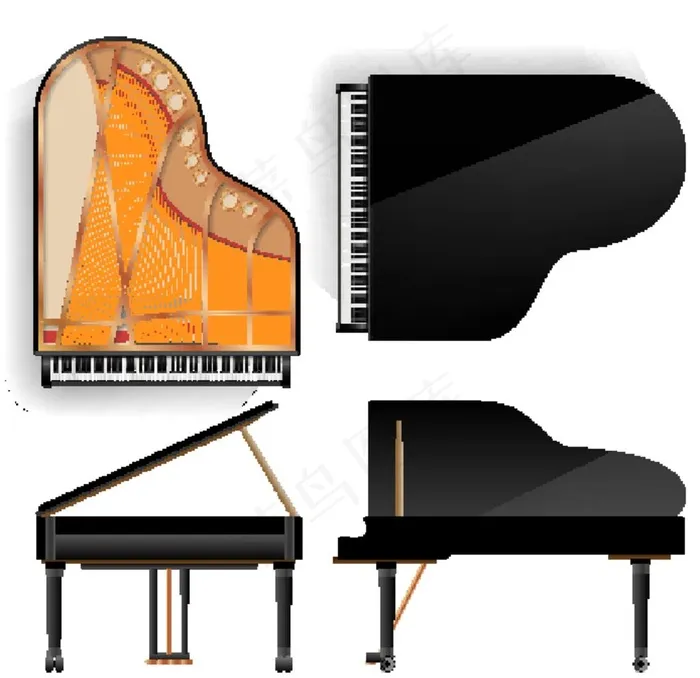 卡通乐器图片eps,ai矢量模版下载