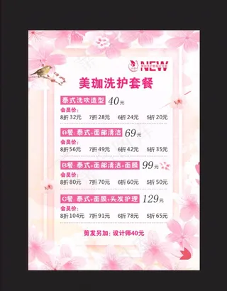 美容美发洗护套餐海报图片