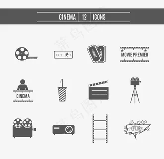 电影元素电影票图标素材图片