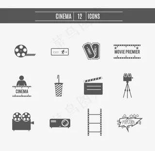 电影元素电影票图标素材图片