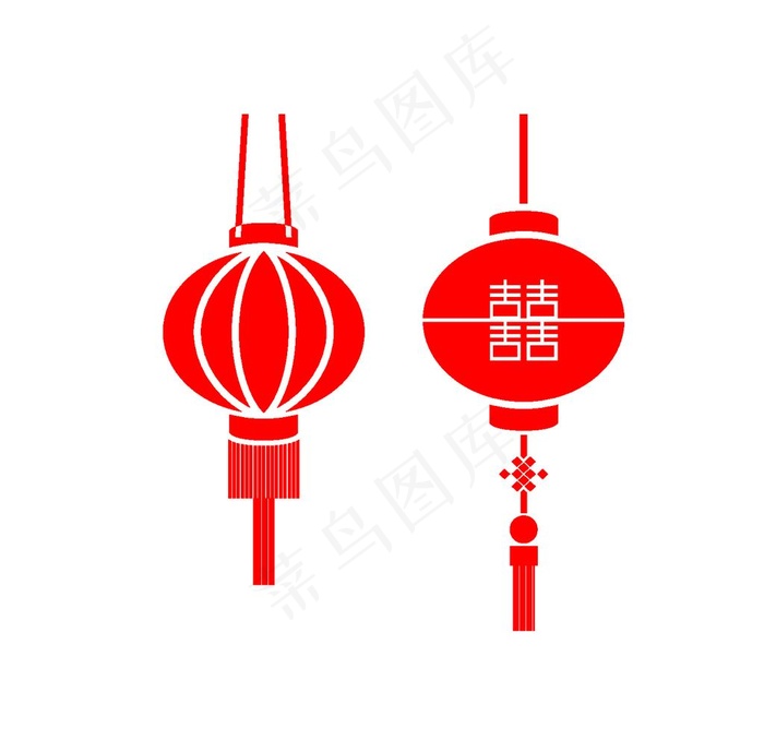 灯笼剪影图片ai矢量模版下载