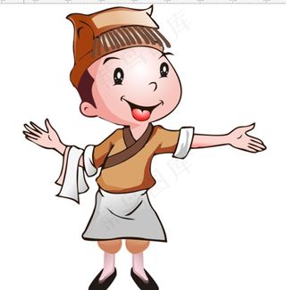 小二 店小二 里面请 插画 矢图片