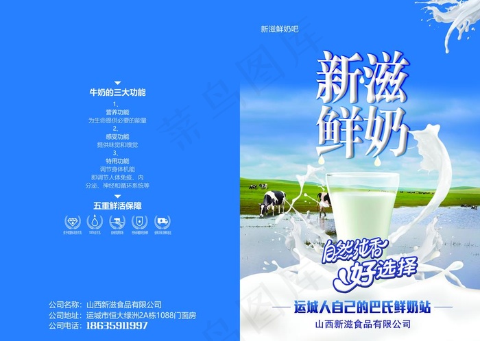 鲜奶二折页封面图片(3437X2551(DPI:300))psd模版下载