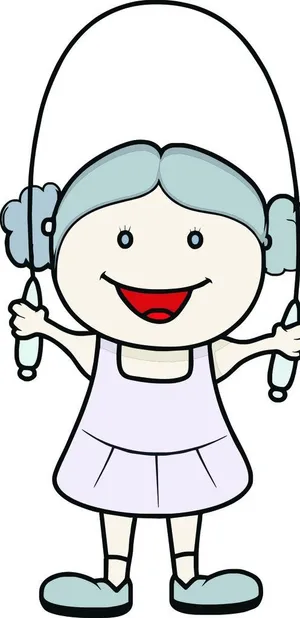 跳绳的小姑娘图片