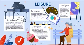 老年人生活插画图片