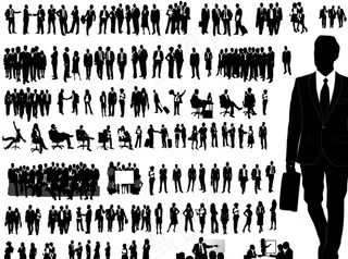 商务任务剪影图片