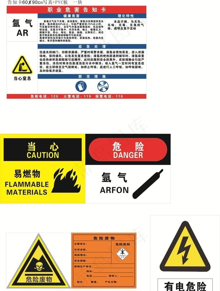 危险危害警示牌图片cdr矢量模版下载