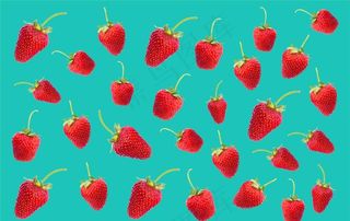 平铺的草莓 水果图片