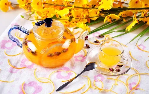 香橙玫瑰花茶图片