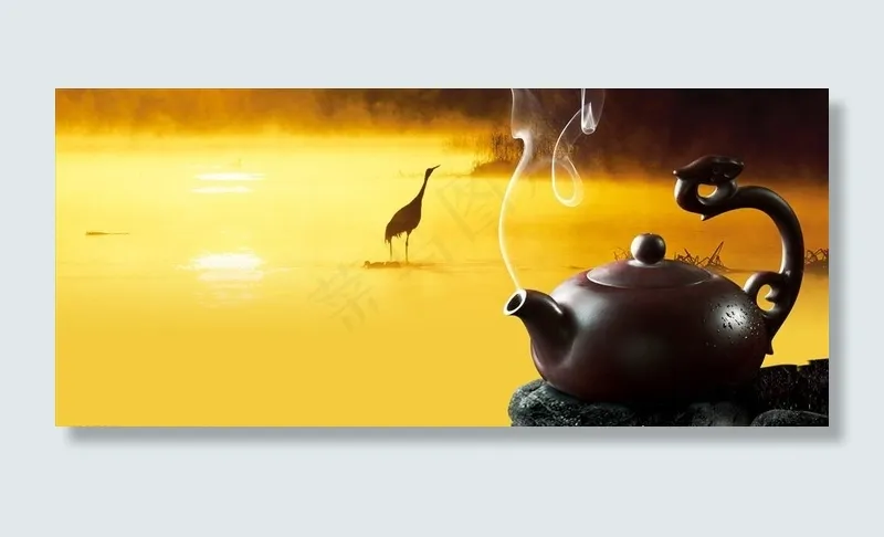 中国风品茶背景设计图片