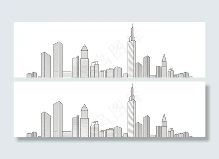 城市群线稿图片