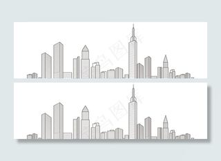 城市群线稿图片