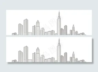 城市群线稿图片