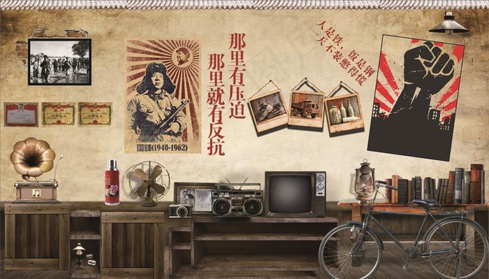 复古背景墙图片(2000X1200)cdr矢量模版下载