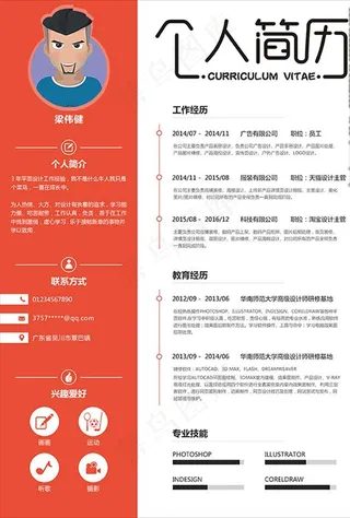 创意简历模板psd分层素材图片