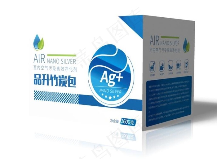 蓝色 科技 环保 空气  包装图片ai矢量模版下载