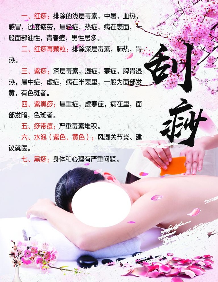 刮痧颜色 刮痧海报图片(2362X3150(DPI:100))psd模版下载