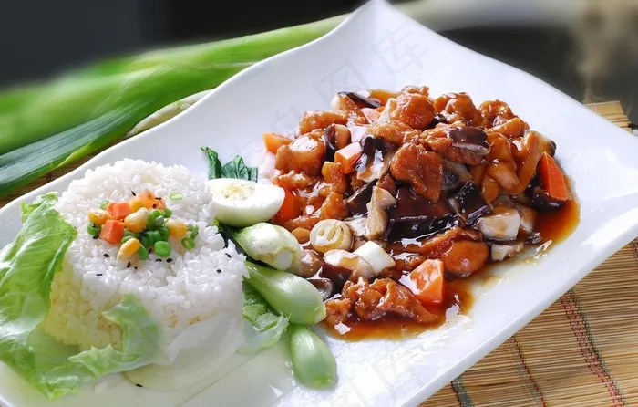香菇滑鸡饭图片