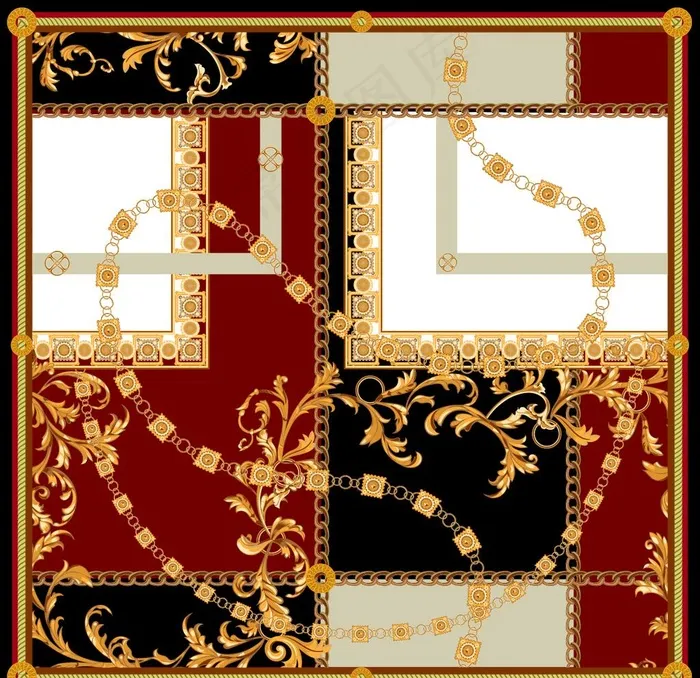 丝巾图案图片ai矢量模版下载