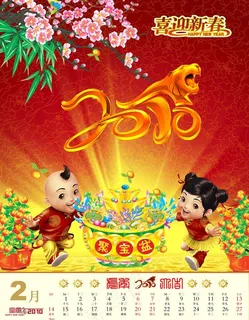 2010年历二月份图片